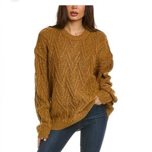 NEW Free People Isla Cable Stitch Tunic Sweater – Spice Cake - Size Medium